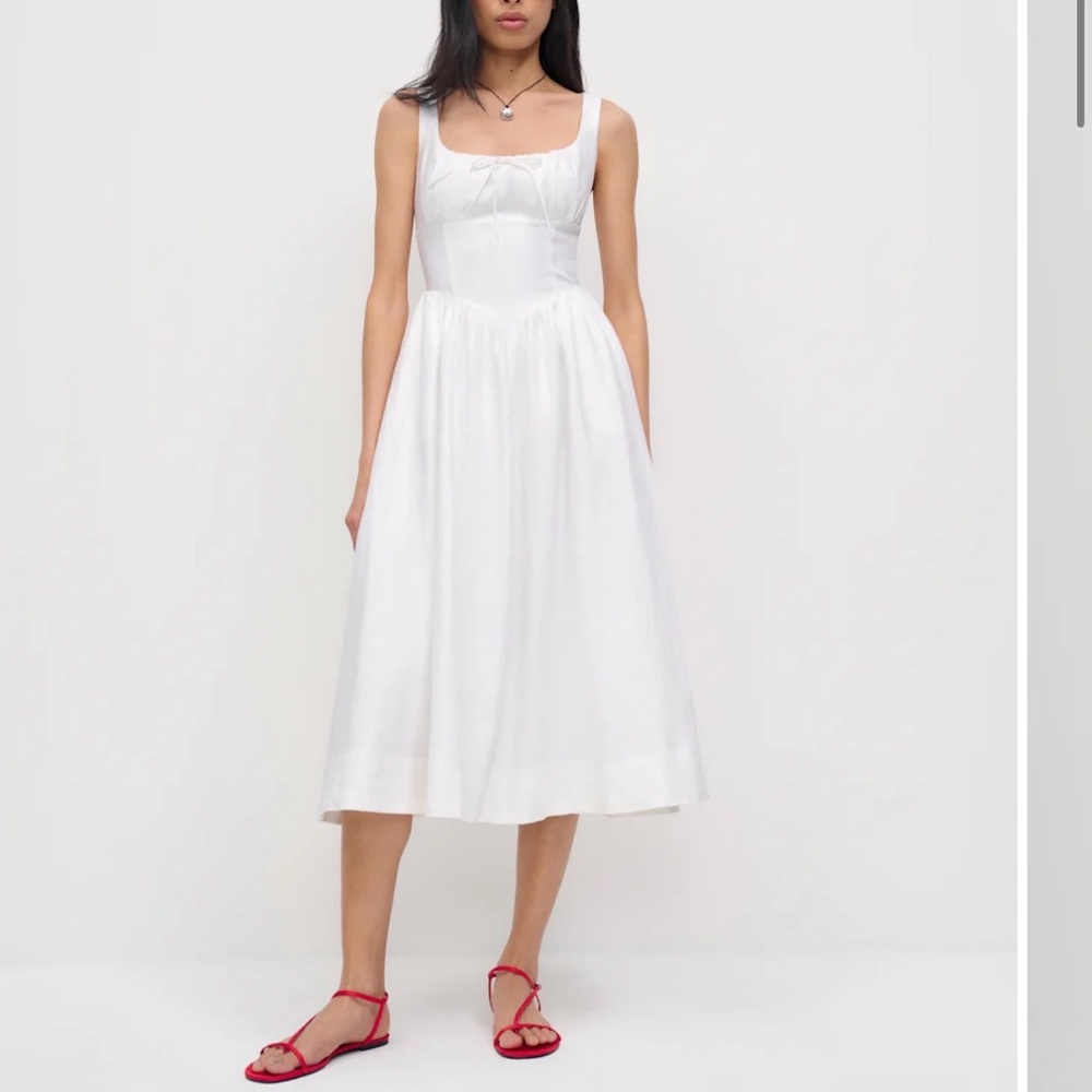 Reformation Balia White Midi Dress